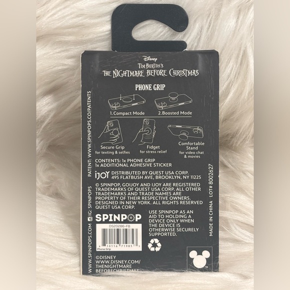 Disney Tim Burton The Nightmare Before Christmas Phone Grip - Black and Green - Picture 2 of 4